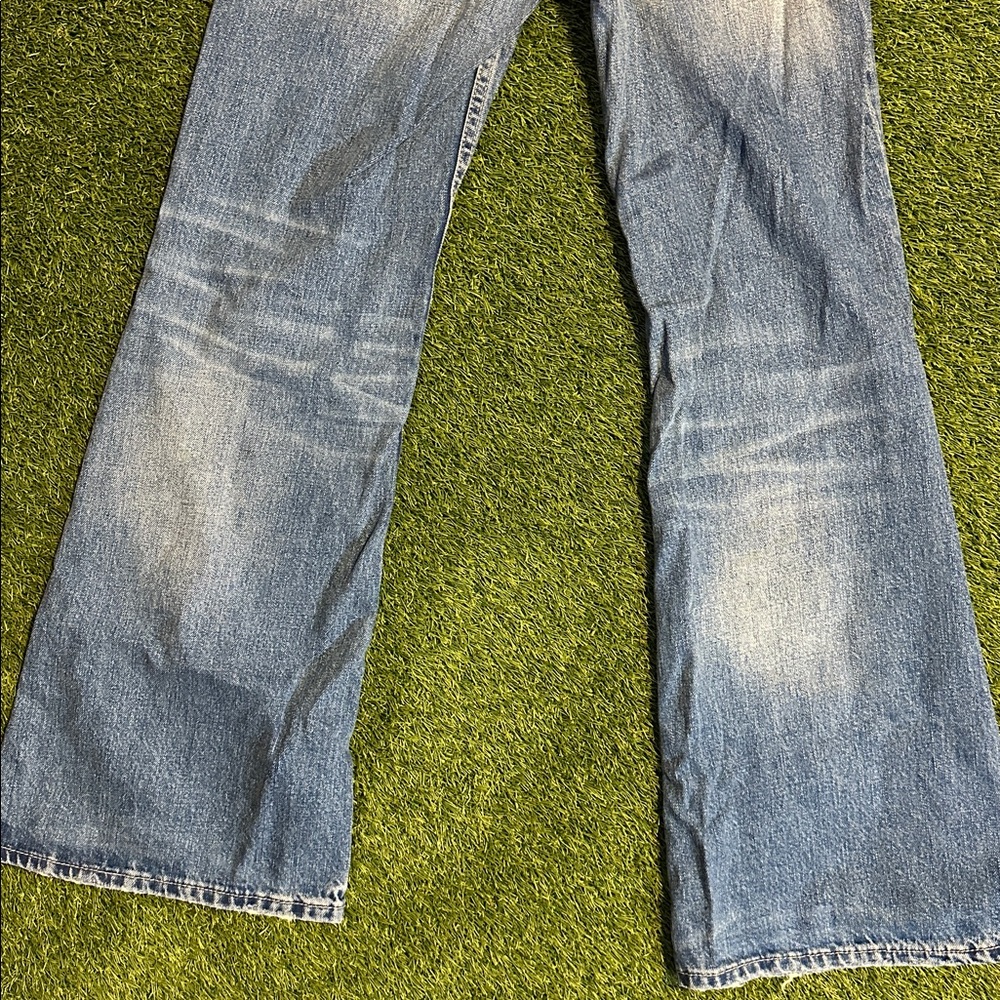 Zara Super Flared Faded Blue Denim Jeans - Picture 6 of 6